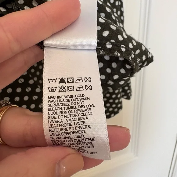 Lucky Brand Olive Green and White Polka Dot Top - Picture 6 of 6